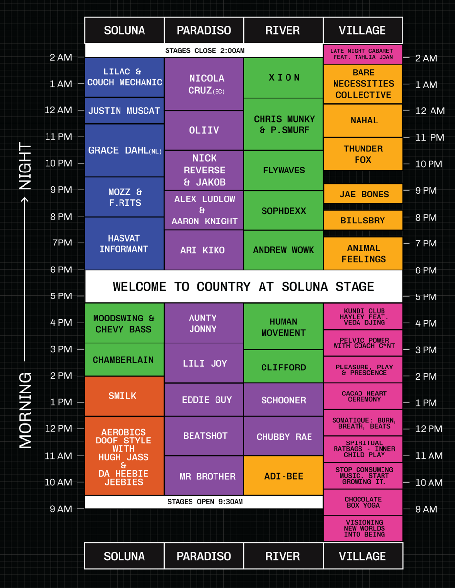Friday set times