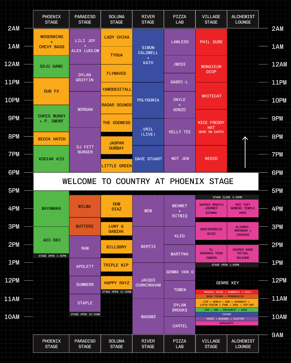 Friday set times